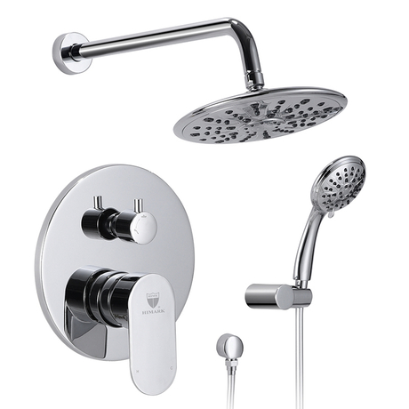 HIMARK bathroom in-wall 2 function chrome tub shower mixer faucet set