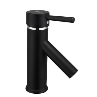 Matte black one hole single lever bathroom sink faucet