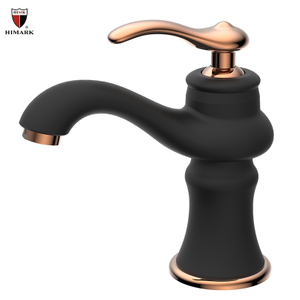 HIMARK rose gold handle upc matte black bathroom antique basin faucet