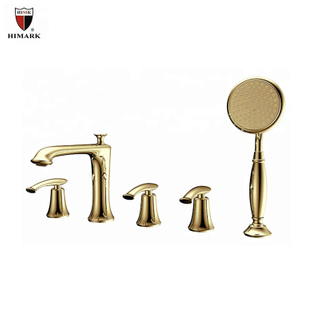 HIMARK bathroom deck mounted 5 holes bath and shower faucet with shower