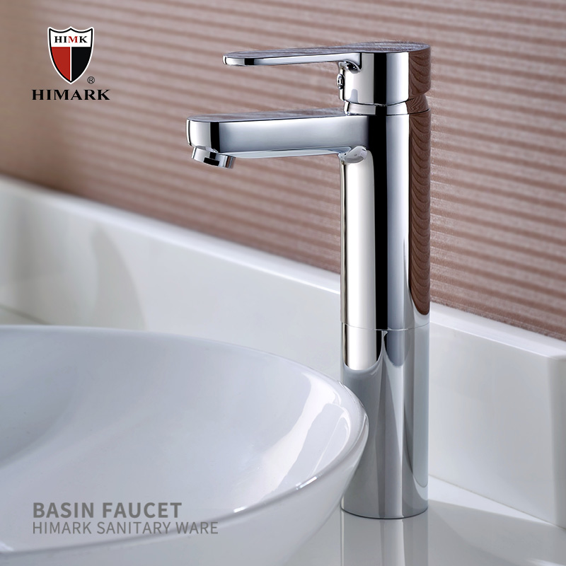 HIMARK China brass sinlge handle single hole modern chrome bathroom vessel sink faucet