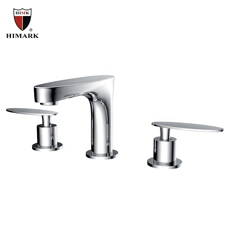 HIMARK cupc brass modern dual handle 3 holes bathroom sink faucet